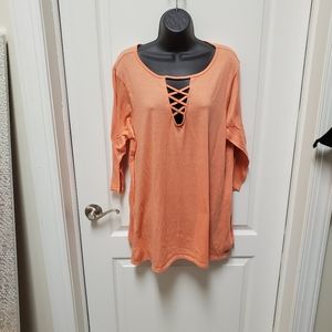 Long sleeve v neck top
